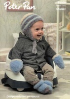 Knitting Pattern - Peter Pan P1300 - Precious Chunky - Hats, Mitts and Boots